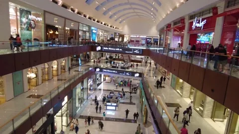Inside the Dubai Mall top view. Stock Footage 233232914