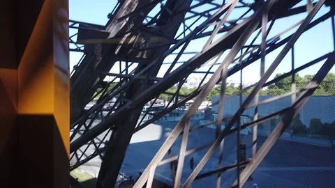 Inside the Eiffel Tower elevator Stock Footage 137409478