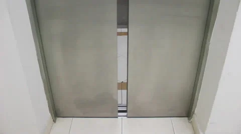 Inside Elevator and Doors open Stock Footage 25510894
