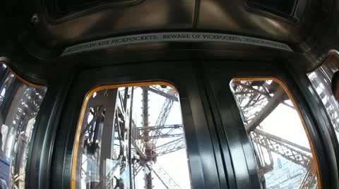 Inside the Elevator of Eiffel Tower Video stock 21256360
