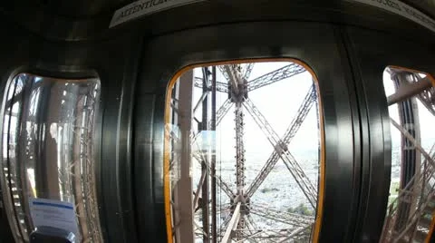 Inside the Elevator of Eiffel Tower 스톡 동영상 21256383