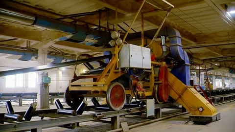 Inside Of The Elevator. The Storage of Grain . Technological Processes in Grain Stock Footage 81636979