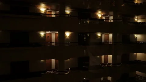 Inside the elevator while going down from the top of the building with view o Stock Footage 206770439