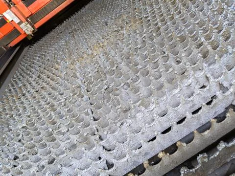 Inside of empty cnc laser cutting machine - without workpiece metal sheet Stock Photos