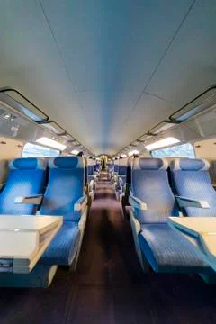 Inside an empty high speed train Stock Photos