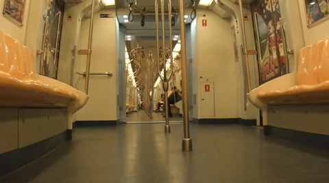 Inside an empty MRT subway car in Bangkok, Thailand Stock Footage 48490390