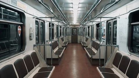 Inside empty subway Stock Footage