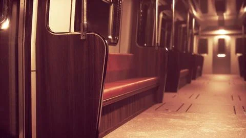 Inside of an empty subway metro Stock Illustration