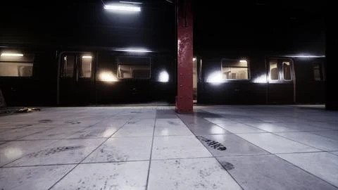 Inside of an empty subway metro 스톡 일러스트