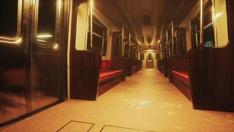 Inside of an empty subway metro Stock Illustration