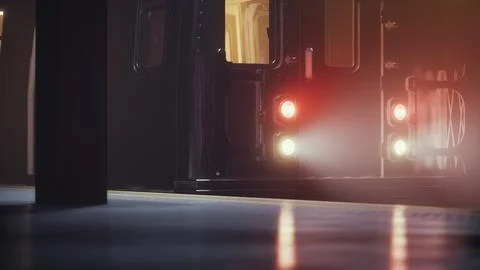 Inside of an empty subway metro Stock Illustration