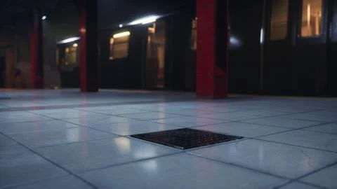 Inside of an empty subway metro Stock Illustration