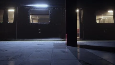 Inside of an empty subway metro Stock Illustration