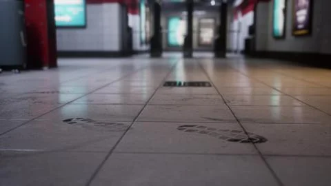 Inside of an empty subway metro Stock Illustration