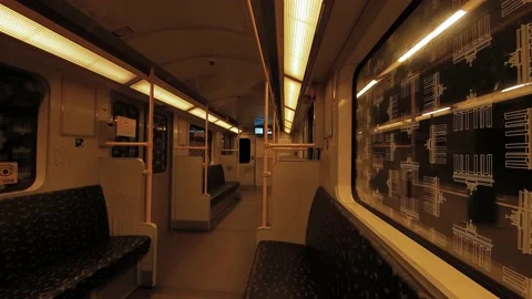 Inside empty subway train (BVG, U-Bahn) in Berlin Stock Footage 168989145