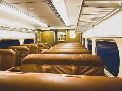 Inside of an empty train car Stock Photos