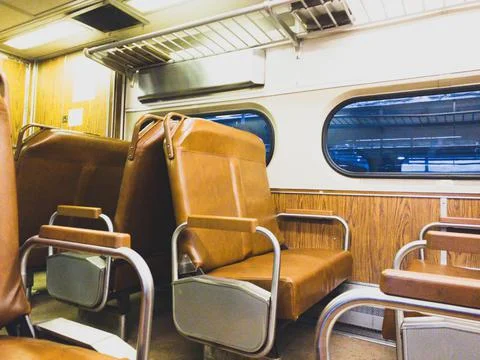 Inside of an empty train car Stock Photos