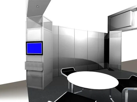 Inside Exhibition Booth Stock Illustration