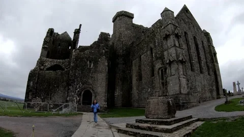 Inside The Famous Castle, Rock Of Cashel, In Cashel, Ireland Stock Footage 159189091