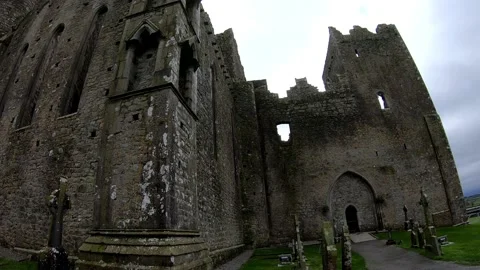 Inside The Famous Castle, Rock Of Cashel, In Cashel, Ireland Stock Footage 159190124
