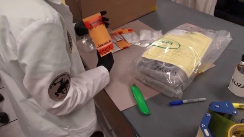 Inside the FBI Terrorist Explosive Device Analytical Center where IED explosive Stock Footage 123369197