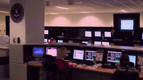 Inside the FBI's IAFIS fingerprint identification laboratory. Stock Footage 74833308