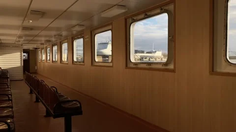 Inside ferryboat in sunny day Stock Footage 167274033