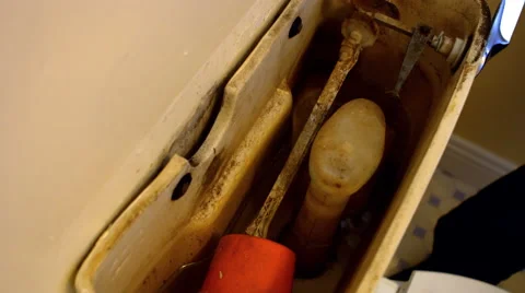 Inside of a flushing tank Video stock 60989891