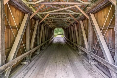 Inside Foraker Covered Bridge Stock Photos