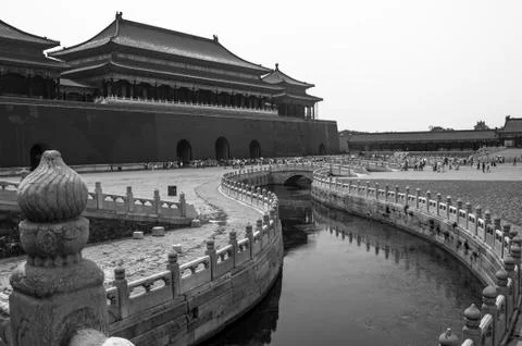 Inside of forbidden city (b&amp;w) Foto stock