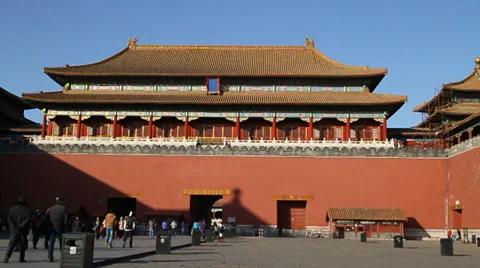 Inside the forbidden city on a nice sunny day Stock Footage 36550978