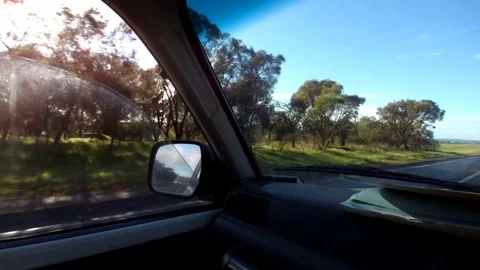 Inside of four wheel drive car on a highway in the country side 스톡 동영상 112161124