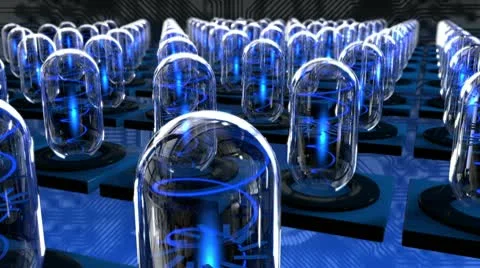 Inside Futuristic Computer Chip - Motion Background 80 (HD) Stock Footage 8989565