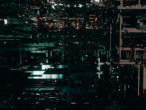 Inside a futuristic microchip / A.I / processor / circuit board. Stock Footage 80895973