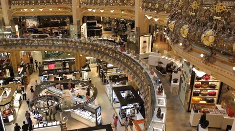 Inside of the Galeries Lafayette in Paris Stock Footage 35997819
