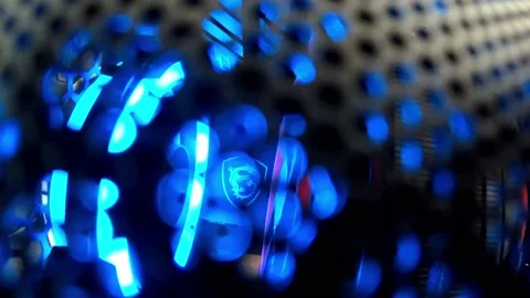 Inside Gaming PC Fan Lights MB GPU CPU RAM 스톡 동영상 231214948