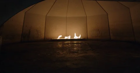 Inside of a Gas Fired Oven Video stock 129850253