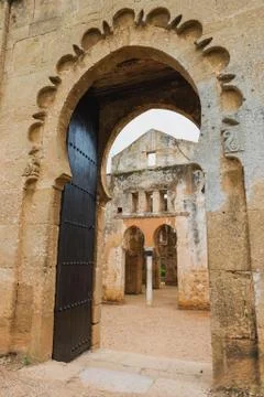 The inside gate of Chellah which is the world heritage in Rabat Stock Photos
