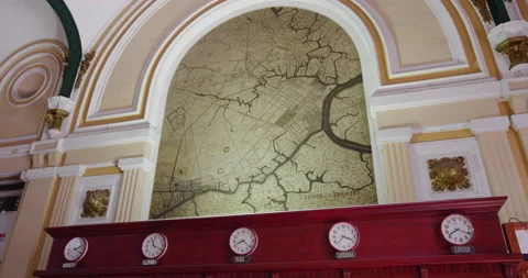 Inside the General Post Office Saigon Video stock 143642160