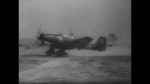 Inside a German fighter flying over Poland Stock Footage 103388430