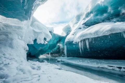Inside the glacier Stock Photos