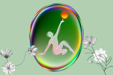 Inside the glass. Stock Illustration