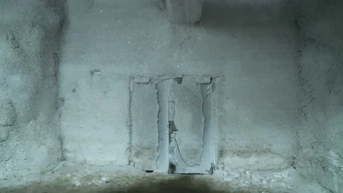 Inside the global seed vault. Frozen door inside Global Seed Vault Svalbard Stock Footage 219428211