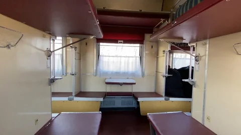 Inside going train Lviv - Mogilev. October 2019 Stock Footage 118608706