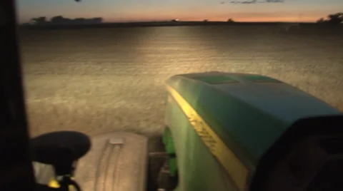 Inside Grain Cart Night Stock Footage 35602104