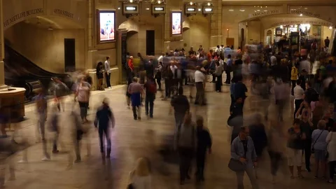 Inside Grand Central Station Timelapse Video stock 121597690