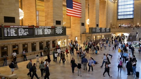 Inside the Grand Central Terminal view Stock Footage 99387552