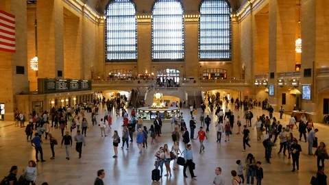 Inside the Grand Central Terminal view Stock Footage 99387660