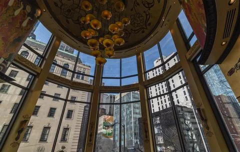 Inside of Grand Lux Cafe on the intersection between N Michigan Ave and E O.. Stock Photos