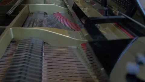 Inside of a Grand Piano Stock Footage 71489371